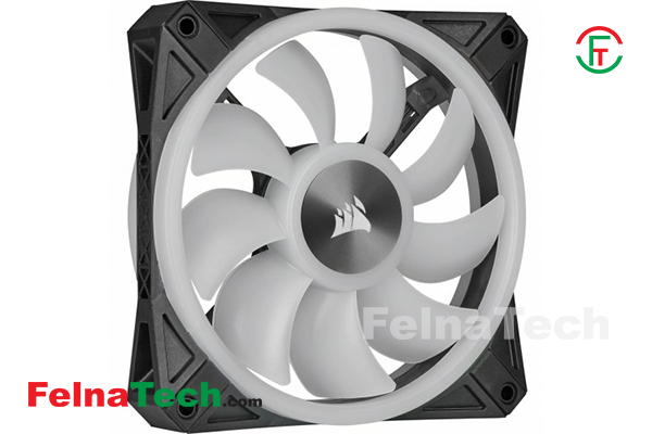 Corsair iCUE QL120 RGB 120mm PWM White Case Fan Triple Fan Kit with Lighting Node CORE