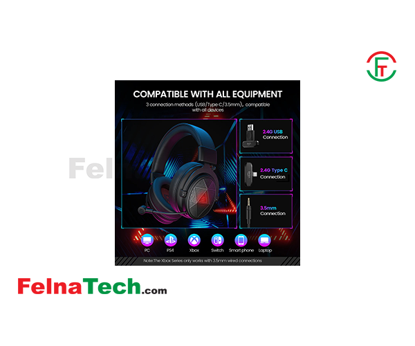 EKSA E900X 5.8 GHz Ultra Low-Latency Wireless Gaming Headset