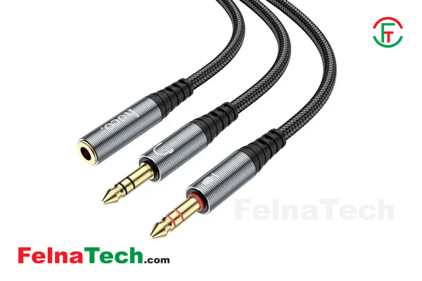 Hoco UPA21 3.5mm male to Dual 3.5mm female Audio Splitter – 25cm