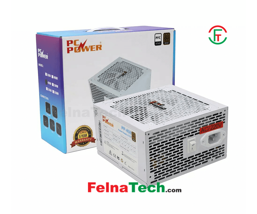 PC Power PP-400W White 400W 80+ Bronze Gaming Power Supply