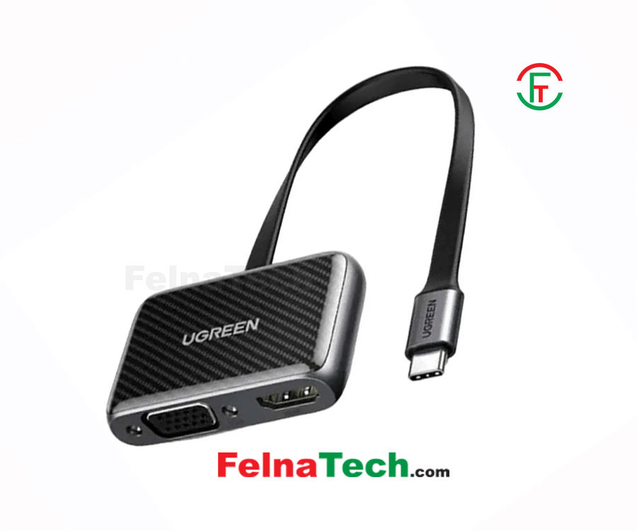 UGREEN 70549 TYPE-C TO HDMI+VGA CONVERTER BLACK