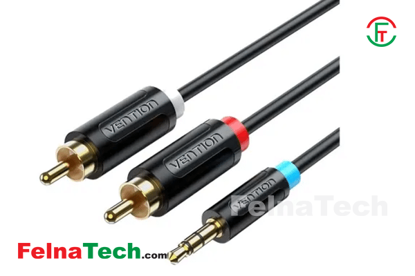 VENTION BCLBJ 3.5MM Male to 2-Male RCA Adapter Cable 5M Black