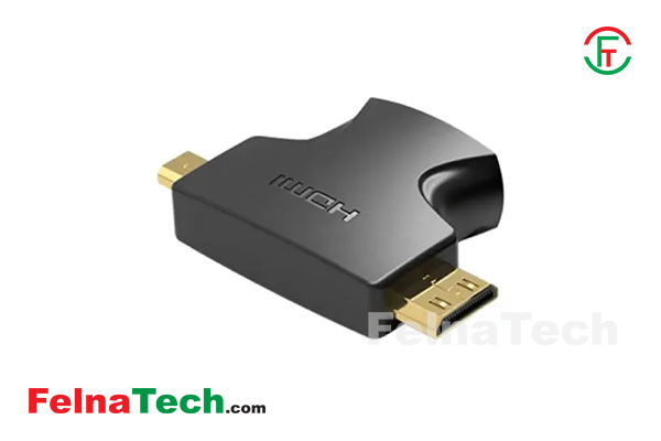 Vention AGFB0 2-in-1 Micro & Mini HDMI Male to HDMI Female Converter